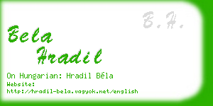 bela hradil business card